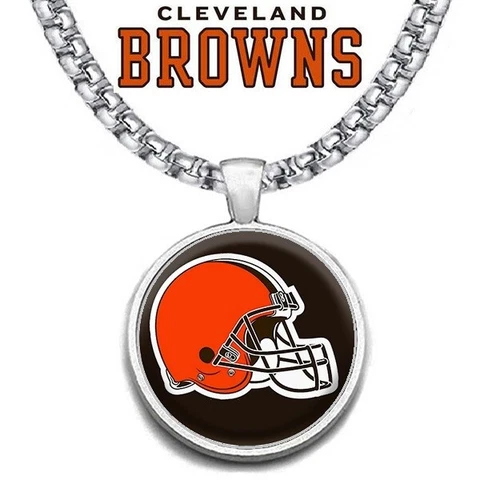 LARGE Cleveland Browns NECKLACE STAINLESS STEEL CHAIN FOOTBALL FREE SHIP' D30 Cover