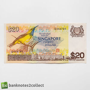 SINGAPORE: 1 x 20 Singapore Dollar Banknote.