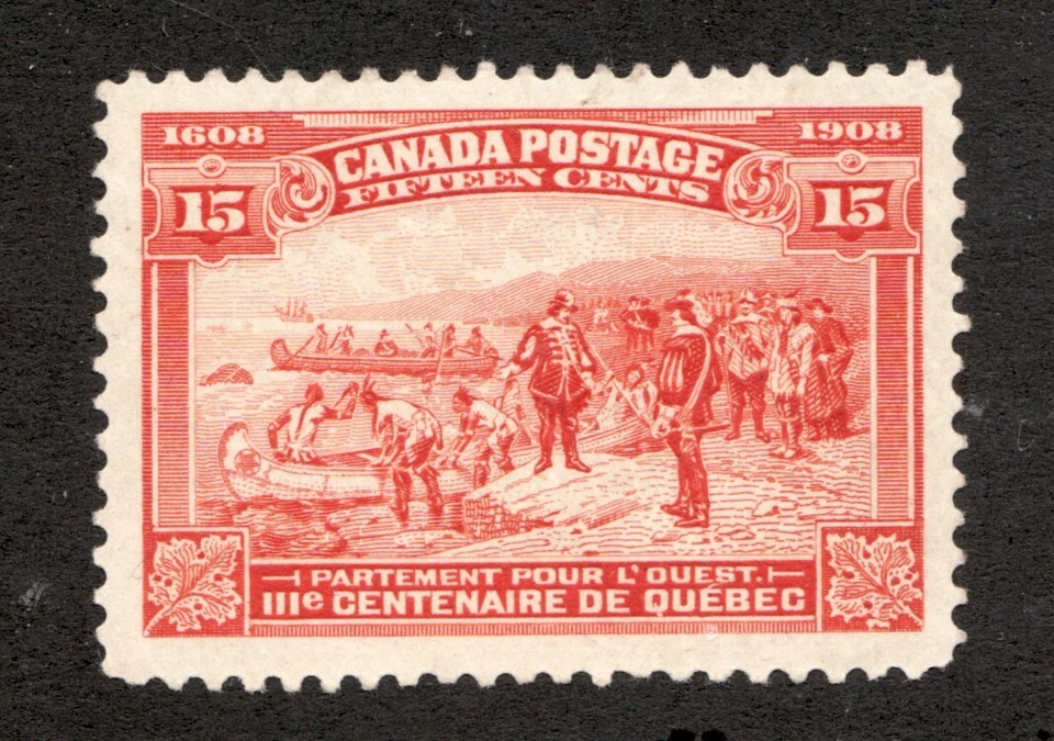 1908 Canada Sc# 102 - 15¢ Quebec Tercentennial. MH  - Image 1 of 1