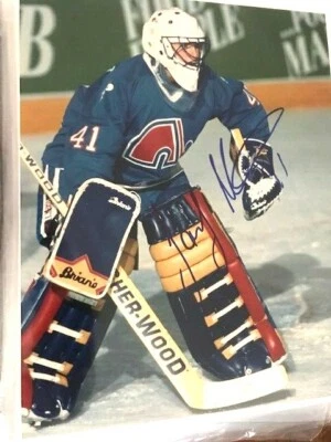 Foto autografiada 8x10 de Jocelyn Thibault Quebec Nordiques certificado de autenticidad Foto 1 de 2