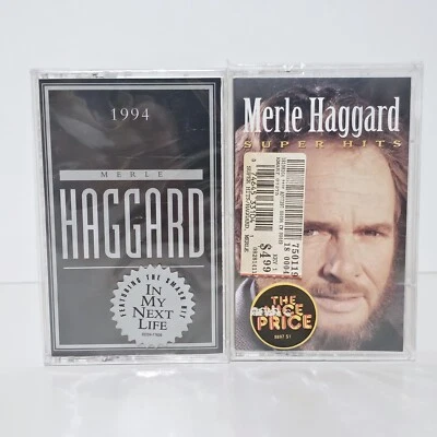 Merle Haggard Cassettes (2) New Sealed Super Hits And 1994 Country Outlaw - Image 1 of 4