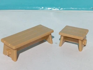 PLAYMOBIL LOTE BANCOS TABURETE ASIENTO BANQUETA BANCO CASA JARDIN MEDIEBAL BELEN - Imagen 1 de 1