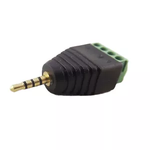 1pcs 2.5mm TRRS Stereo 4 Pole Male Plug To AV Screw Video Balun Terminal Adapter - Picture 1 of 7
