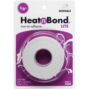 HeatnBond Iron-On Adhesive Lite Tape Sewable Attach Fabrics Badges 15.9mm - Picture 1 of 1