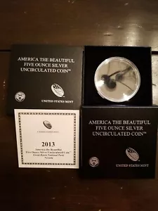 2013 P Great Basin 5oz Silver US Mint Box Coa & Capsule ( NO COINS ) - Picture 1 of 2