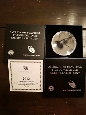 2013 P Great Basin 5oz Silver US Mint Box Coa & Capsule ( NO COINS ) - Image 1 of 2