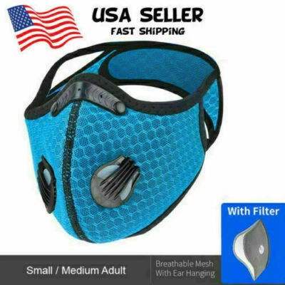 Máscara deportiva Ciclismo Mascarilla facial Filtro de carbón activado Válvulas de respiración con filtro Foto 1 de 3