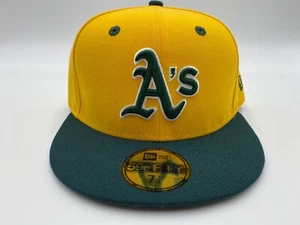 Oakland Athletics A's Clásico Amarillo Verde Dos Tonos Nueva Era 5950 59Fifty Nuevo con Etiquetas - Imagen 1 de 5