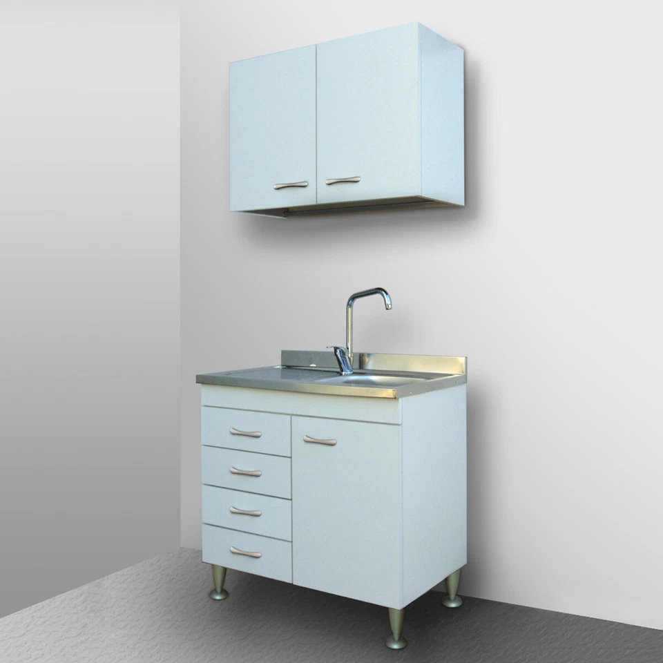 MOBILE CUCINA COMPONIBILE CM 80 BIANCO SCOLAPIATTI LAVELLO SOTTOLAVELLO CASSETTI - Immagine 1 di 1