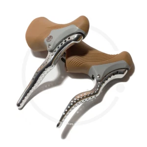 TRP RRL-SR Retro Rennrad Bremshebel Rennbremshebel | silber/braun - Picture 1 of 4