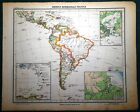 Carta geografica antica AMERICA DEL SUD durante 2 GUERRA MOND. 1940 Antique map