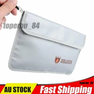 Fireproof Document Bag,Waterproof and Fireproof Money Bag with Zipper 27*17.5 cm - Picture 1 of 10