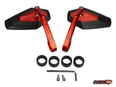 Diamond Motocicleta Espejo Retrovisor Extremo Del Manillar Par Naranja / Negro - Imagen 1 de 4