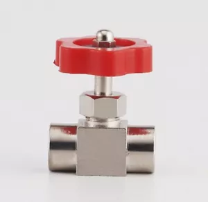 Válvula de aguja de latón niquelada 1/8"" 1/4"" BSP hembra roscada 0,8 Mpa - Imagen 1 de 3
