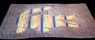 "Toalla de playa vintage Lacoste multicolor logotipo de cocodrilo grande 36" x 67""" Foto 1 de 4