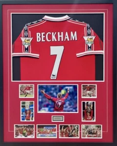 DAVID BECKHAM Signed Photo 8x12 + Jersey Manchester United 1998/99 FRAMED COA - Picture 1 of 2