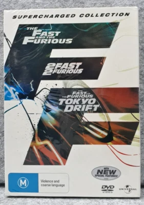 FAST & FURIOUS 1 2 & DRIFT Supercharged Collection DVD R PAL Free Post - Image 1 of 2
