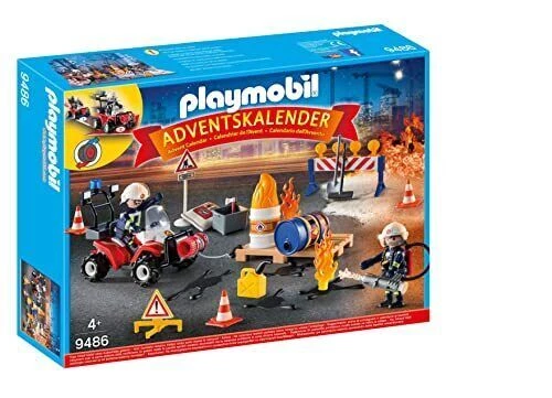 PLAYMOBIL 9486 Adventskalender - Feuerwehreinsatz auf der Baustelle