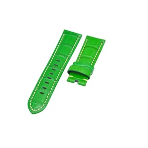 22x20mm Green Leather Watch Strap For Panerai Luminor Marina Submersible - Picture 1 of 6