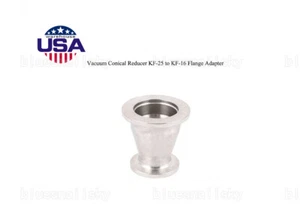 US SHIP Stainless Steel 304 Vacuum Adapter Conical Reducer KF-25 to KF-16 Flange - Picture 1 of 10