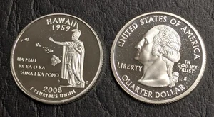 Silver Proof 2008 Hawaii Quarter | 25 cent Statehood Quarter Coin - Picture 1 of 2