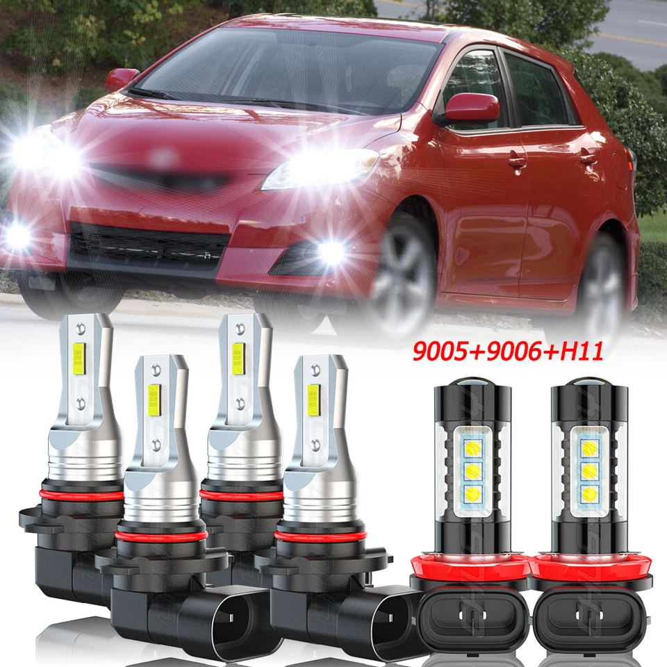 Para Fit Toyota Matrix 2009-2014 Combo Faros LED + Kit de luces antiniebla 6000K Foto 1 de 4
