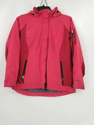 Free Country Womens Coat Size Large Solid Red Hooded Full Zip Stains Small Hole - Image 1 of 4