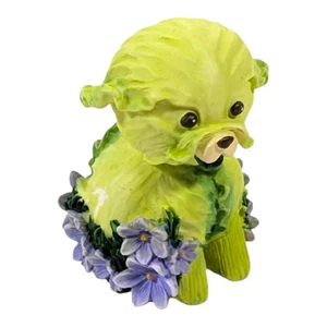 Hausgemachter Kohl Hund Welpe Figur Enesco selten lila Blumen Salat - Bild 1 von 9