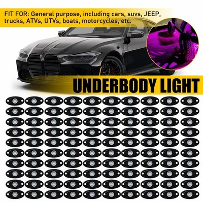 100pcs Pure Purple Rock Light High Power For Jeep Offroad Boat Truck UTV ATV 12V - Image 1 of 4