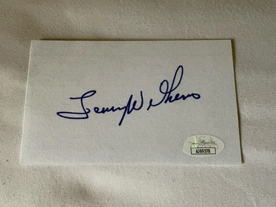 Lenny Wilkens HOF DEC’D Autographed 3x5 Index Card JSA COA #AJ69578 RARE ITEM - Image 1 of 4