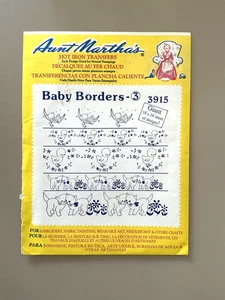 Aunt Martha's Baby Animals Embroidery Transfer Pattern 3915 UNUSED - Picture 1 of 1