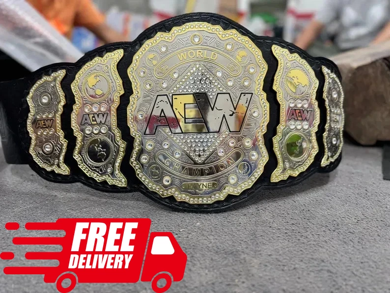 9INE LEATHERS AEW World Heavyweight Championship Belt 2mm Replica/AEW Championship belt