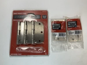 5 Stück Everbilt Sicherheitstürscharnier Satin Nickel 3-1/2" x 5/8" fehlende Schraube - Bild 1 von 4