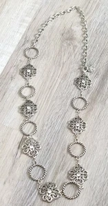 Vintage Y2k Belly Chain Silver Belt Medallion Bejeweled - Picture 1 of 4