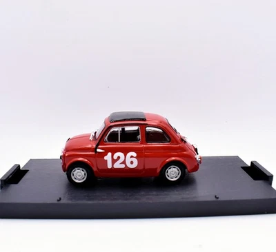 Modellino auto rally scala 1:43 Fiat 500 595 Abarth BRUMM modellismo statico car - Immagine 1 di 4