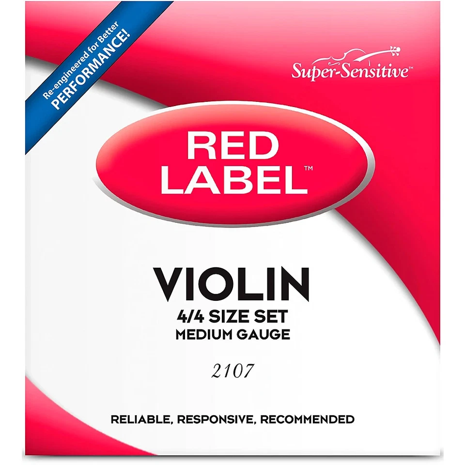 Super Sensitive SS2107E Red Label Medium Violin Strings 4/4