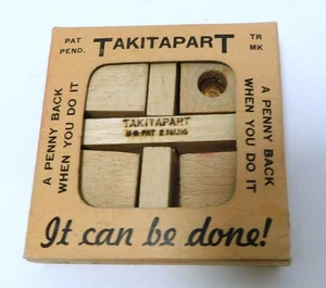 Vintage Takitapart Puzzle Holz Penny Spiel Knobelspiel Neu im Karton - Bild 1 von 7