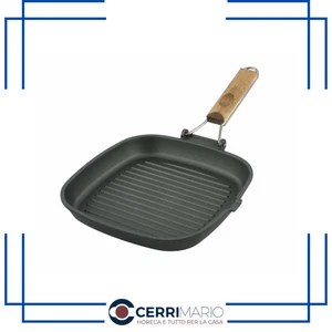 Bistecchiera dietetica in alluminio presso fuso antiaderente cm.26x26 - Foto 1 di 1