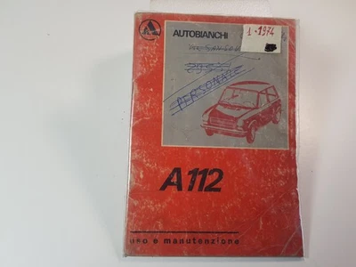 Manuale libretto uso manutenzione Autobianchi A112 A112 E originale edizione '74 - Immagine 1 di 4