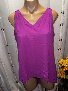 Top sin mangas Peter Nygard fucsia alto/bajo talla 10 - Imagen 1 de 11