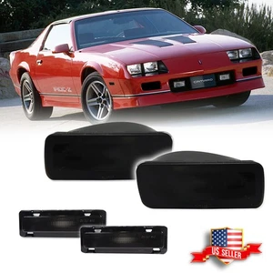 For Chevy Camaro 85-92 Smoke Bumper Turn Signal Lights & Side Marker Lights 4PCS - Picture 1 of 9