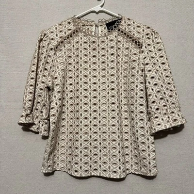 Blusa Broadway 38 manga abullonada con ojales nueva con etiquetas - talla M Foto 1 de 4