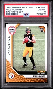 2025 Panini Instant Will Howard RPS First Look Rookie RC #/680 PSA 10 Steelers - Bild 1 von 1
