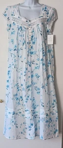 Eileen West Flügelärmel Aqua Multi Blumen 100 % Baumwolle Rasen Ballett Nachthemd XL - Bild 1 von 7