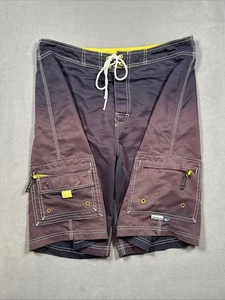Pantalones Cortos Y2K Rip Curl Para Hombres Talla 34 (Talla Real 32) Carga Cremallera Bolsillo - Imagen 1 de 12