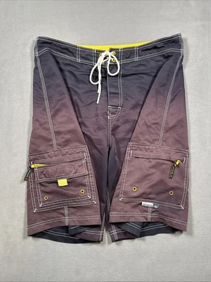 Y2K Rip Curl Mens Size 34 (32 actual size) Cargo Zipper Pocket Board Shorts - Image 1 of 4