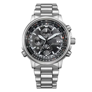 CITIZEN PILOT ECO-DRIVE OROLOGIO UOMO ACCIAIO CRONO RADIOCONTROLLATO AT8300-58E - Imagen 1 de 14