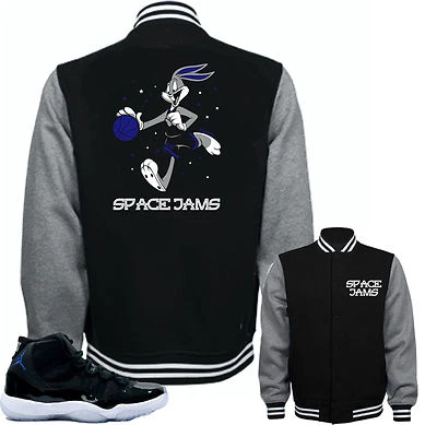 Jacket to match Air Jordan Retro 11 Space Jam sneakers"Bugs Bunny" Black Jacket