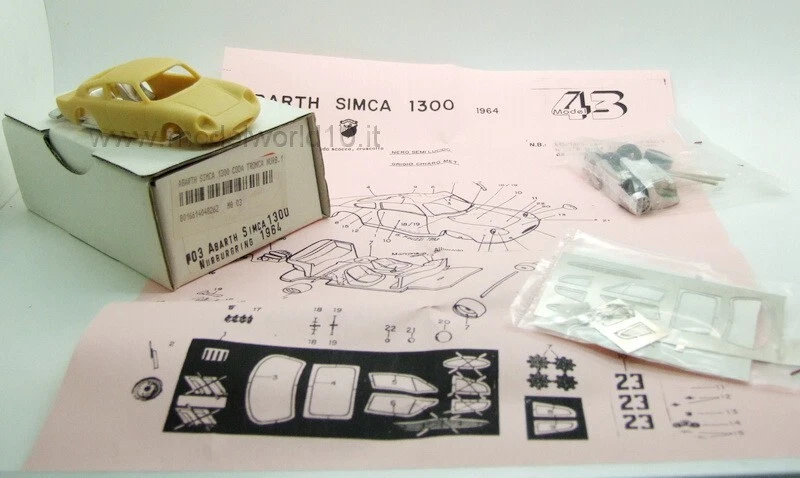 MODEL 43 ABARTH SIMCA 1300 NURBURGRING 1964 - ART. F03 - KIT IN RESINA - Immagine 1 di 1