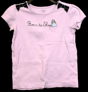 2008 Gymboree Petite Mademoiselle Shirt sz 9 Lavender Born to Shop Embroidered - Picture 1 of 4